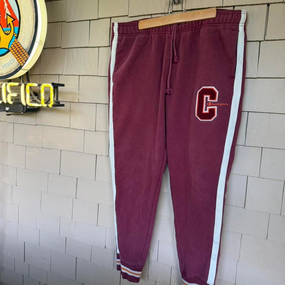 Champion Men's Burgundy and Purple Joggers-tracksuits